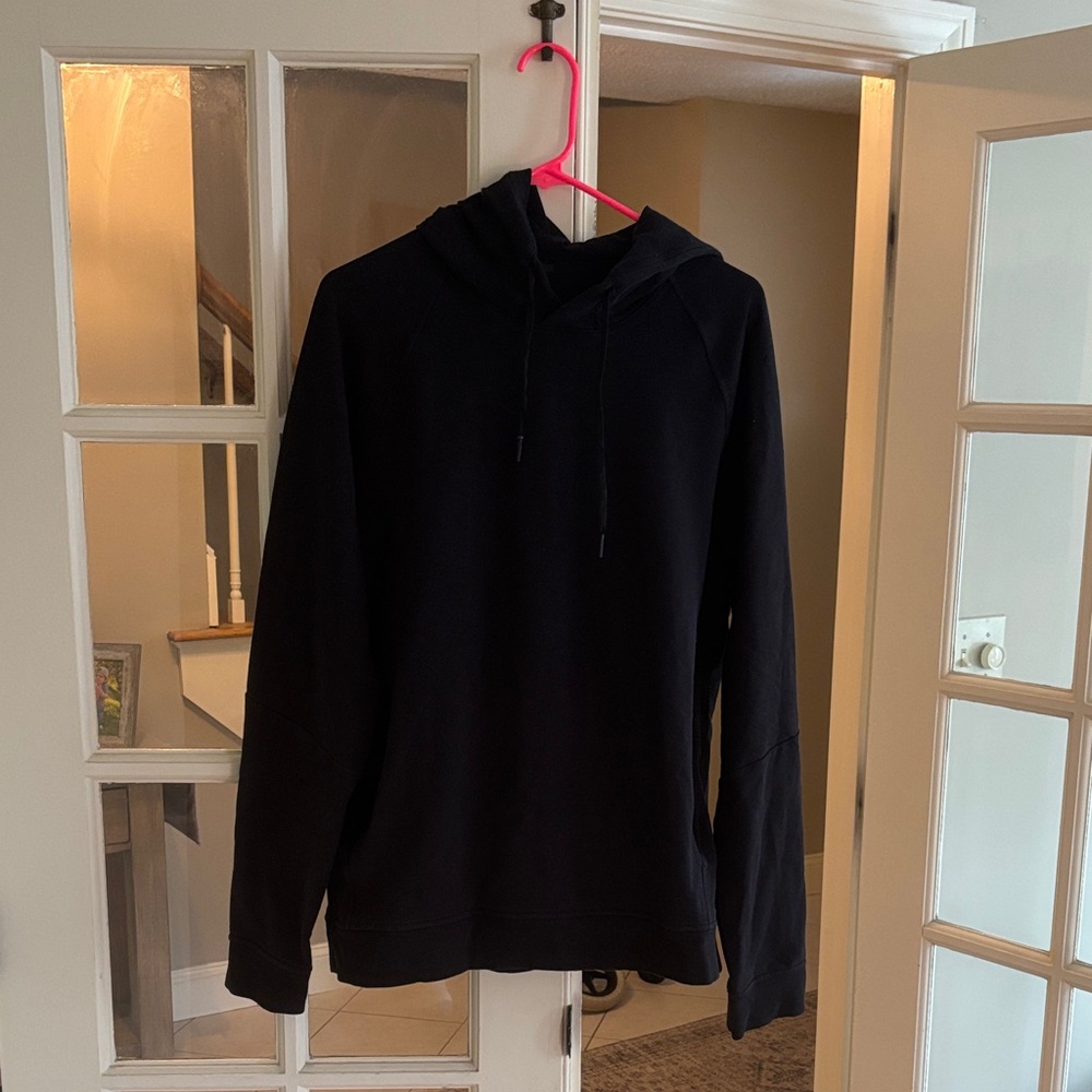 Men's Black Hoodie Sweatshirt - Classic Pullover - size large lululemon